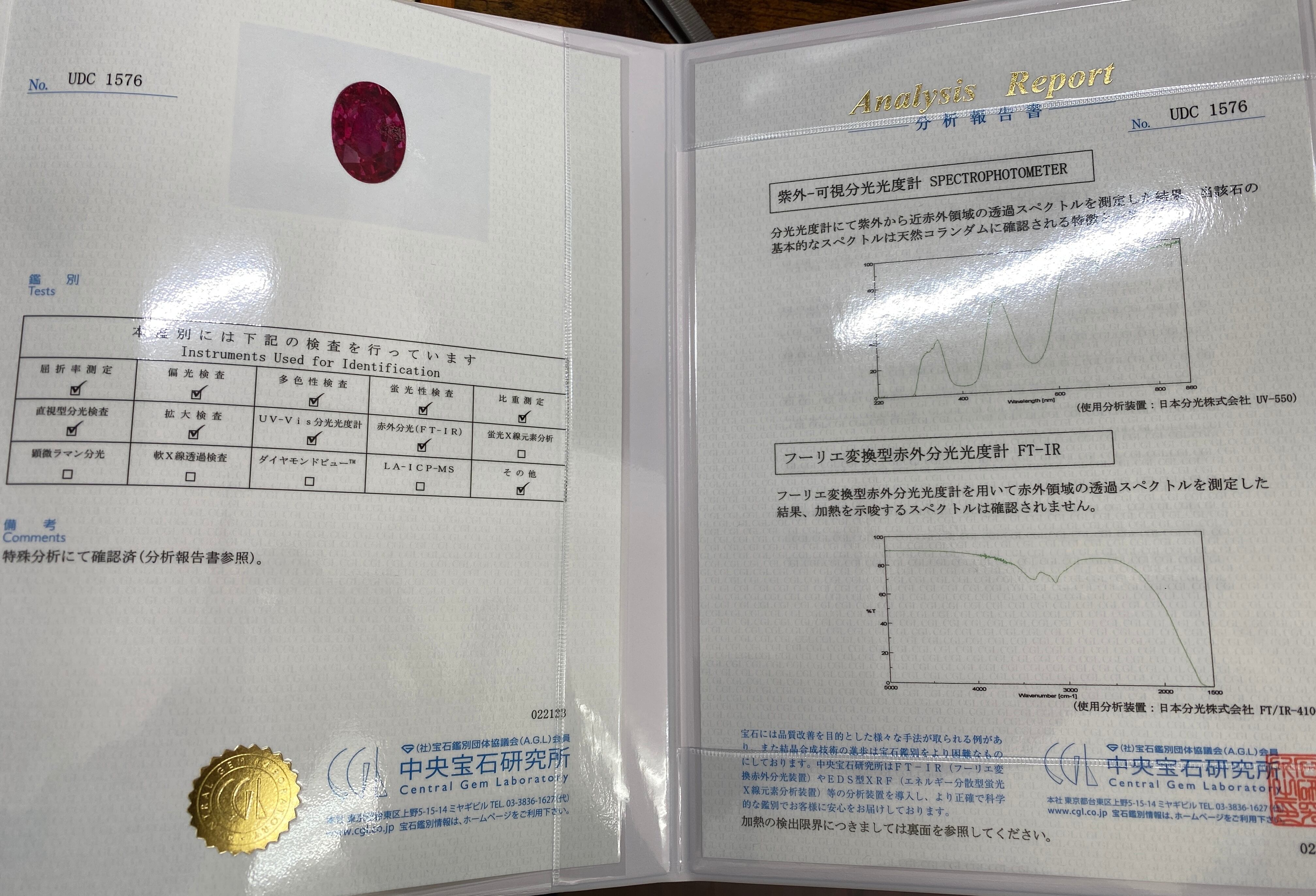 非加熱ルビー 0.69ct 赤色 <限定1個>CA-009