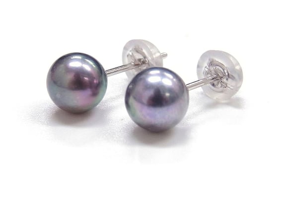 【金属アレルギー対応】大人のあこや真珠ピアス 7.5mm 限定1個 PA-017-1