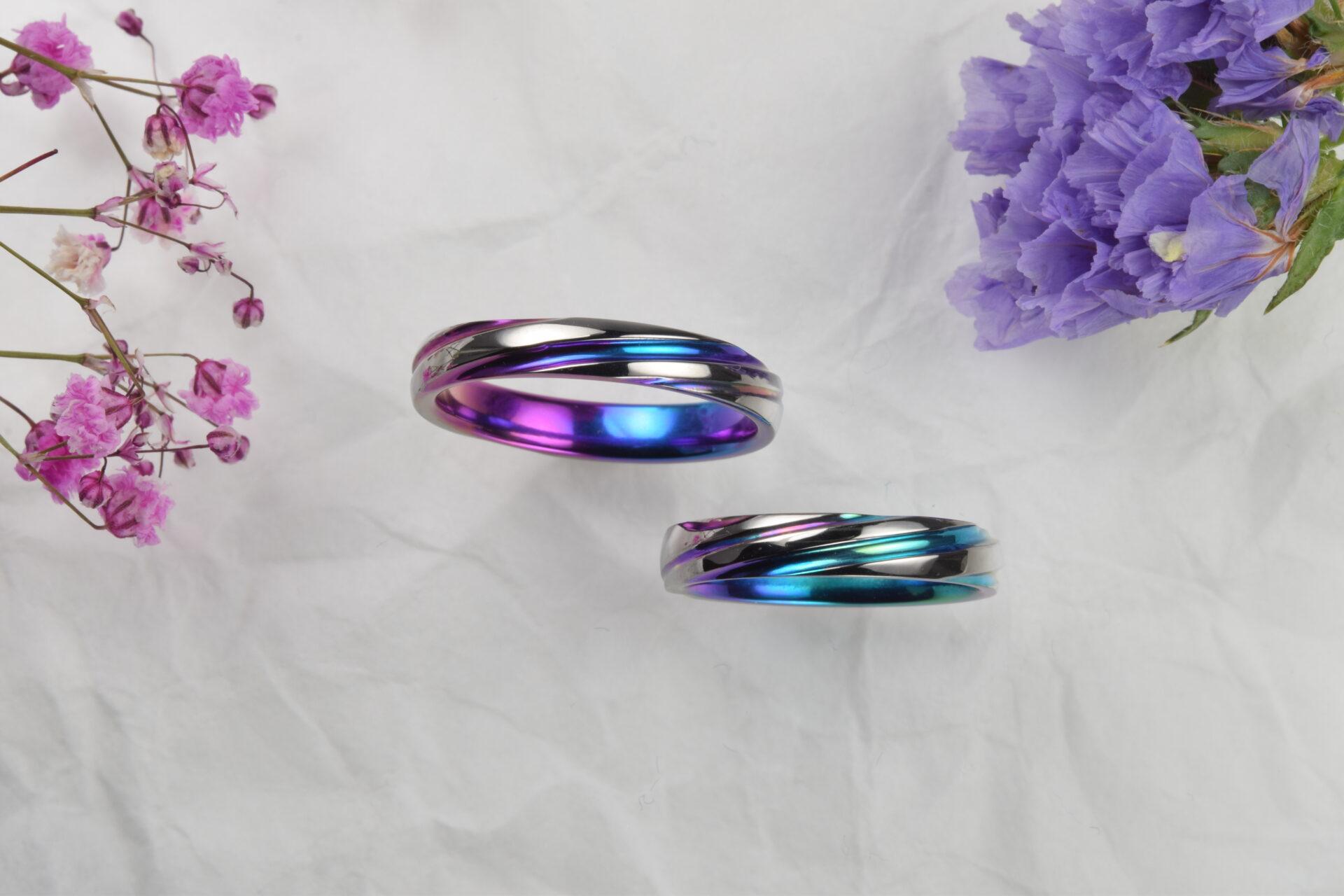 カラー結婚指輪|レジメンタル|並んで歩む軌道