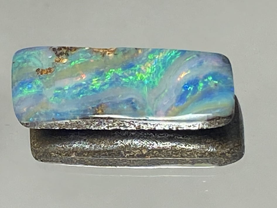 ボルダーオパール 12.2ct【限定1個】長方形 水色 緑色 OP-002