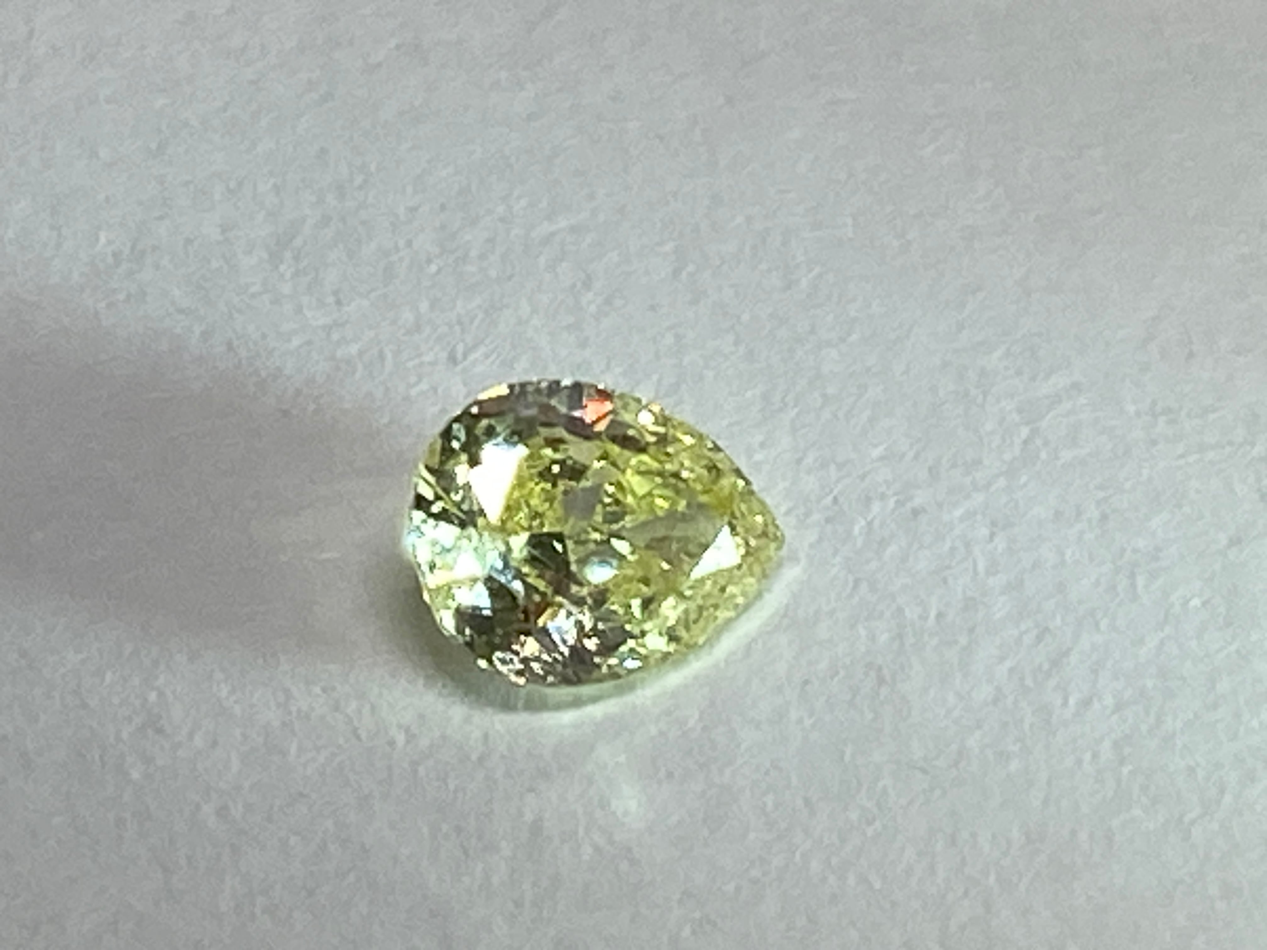 イエローダイヤモンド FANCYYELLOW VS-1 ペアシェープカット 0.336ct DA-009