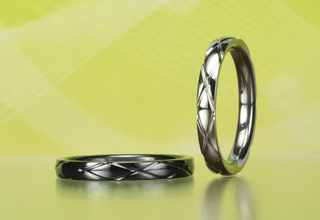 アーガイルスリム黒い結婚指輪|ブラックジルコニウム・古代から