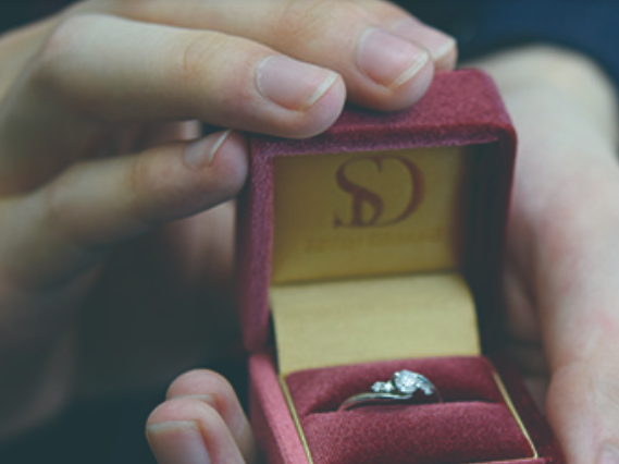 婚約指輪｜ピンク×黄色いさざなみ＜Sazanami＞Aプラン - 0.2ct
