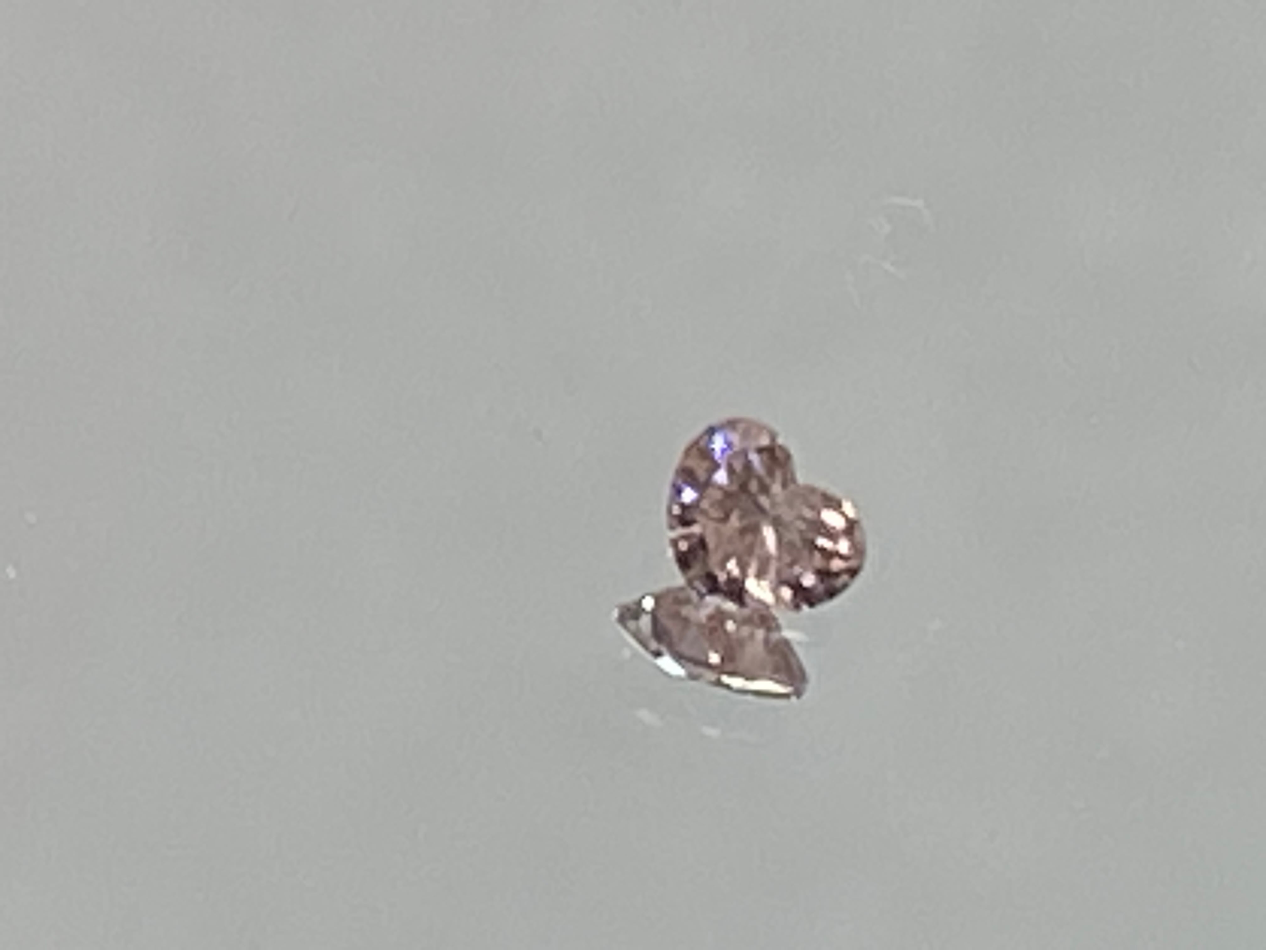 ピンクダイヤモンド　ハートカット0.081ct　タイプ2【限定1個】　鑑定書付　MDPｰ0081-HA