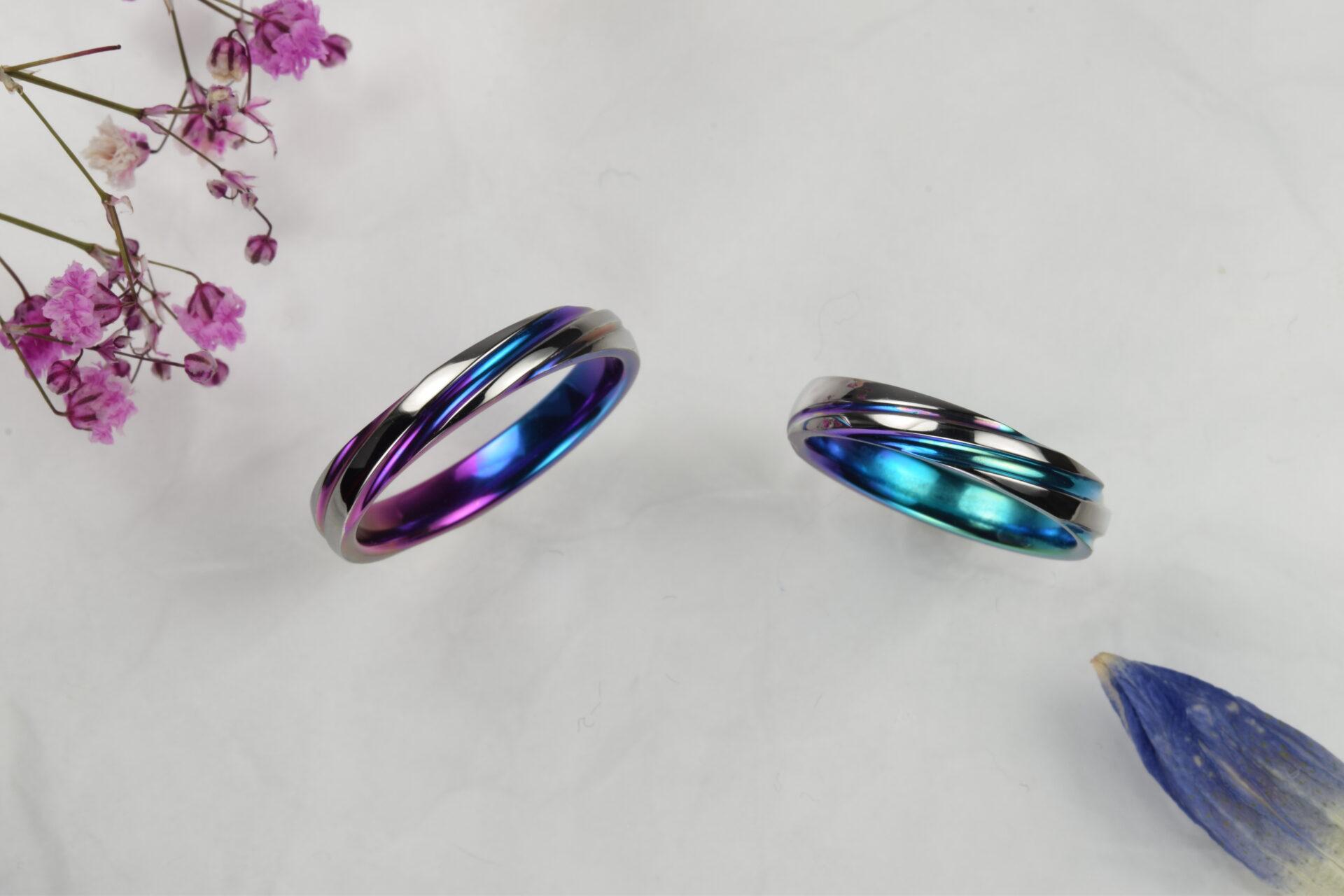 カラー結婚指輪｜レジメンタル｜並んで歩む軌道