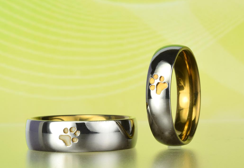 カラー結婚指輪｜肉球リング
