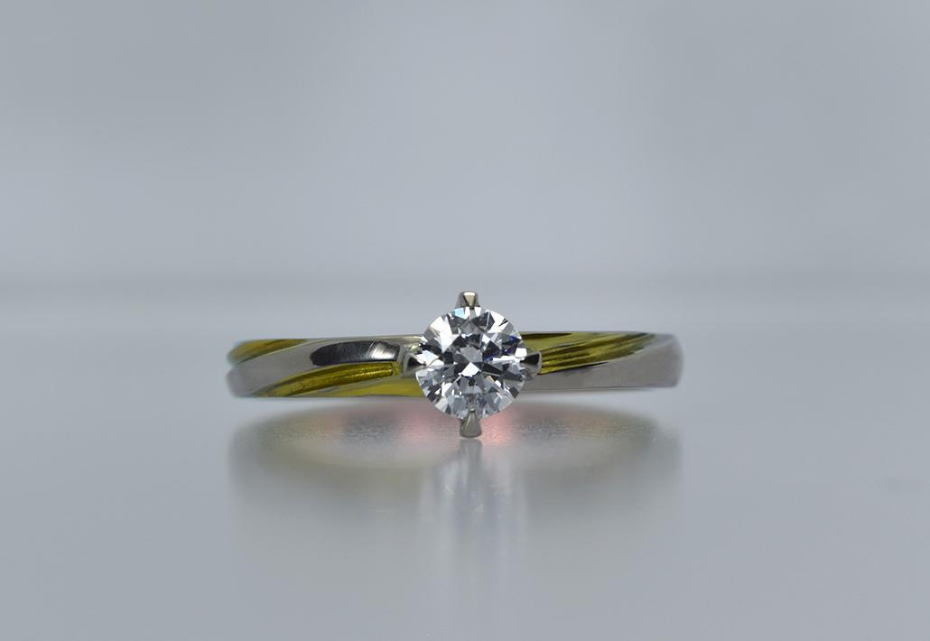 婚約指輪｜ピンク×黄色いさざなみ＜Sazanami＞Aプラン - 0.2ct