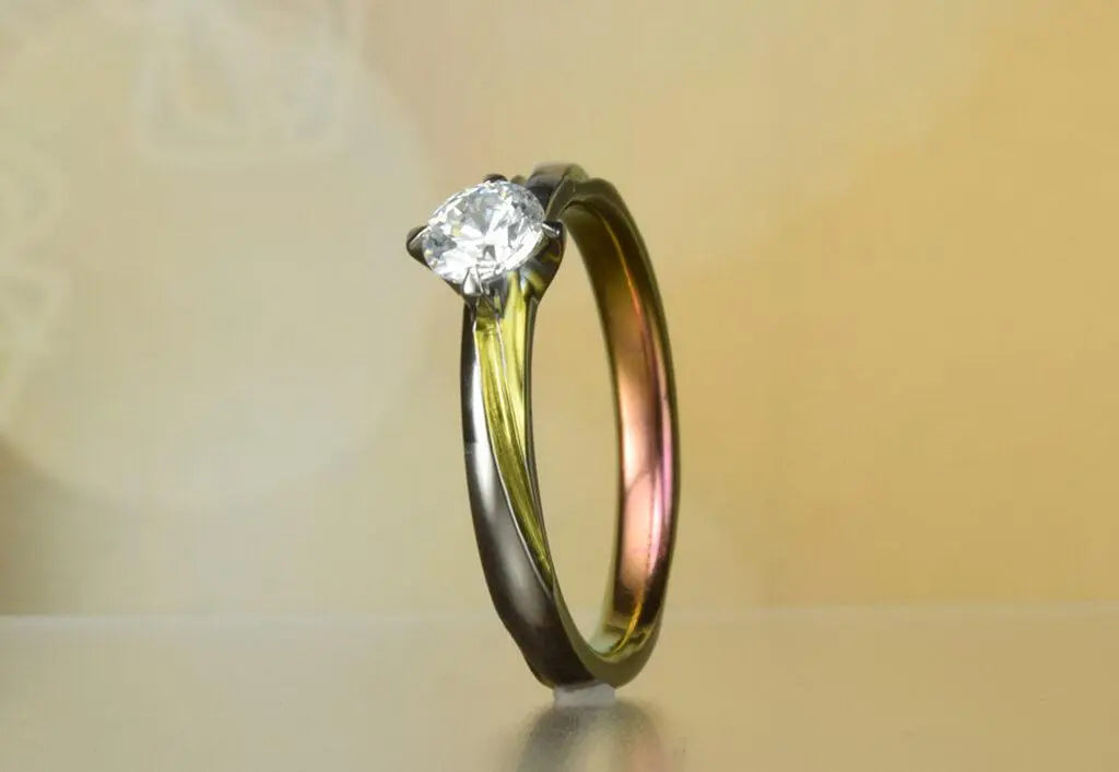 婚約指輪｜ピンク×黄色いさざなみ＜Sazanami＞Aプラン - 0.2ct