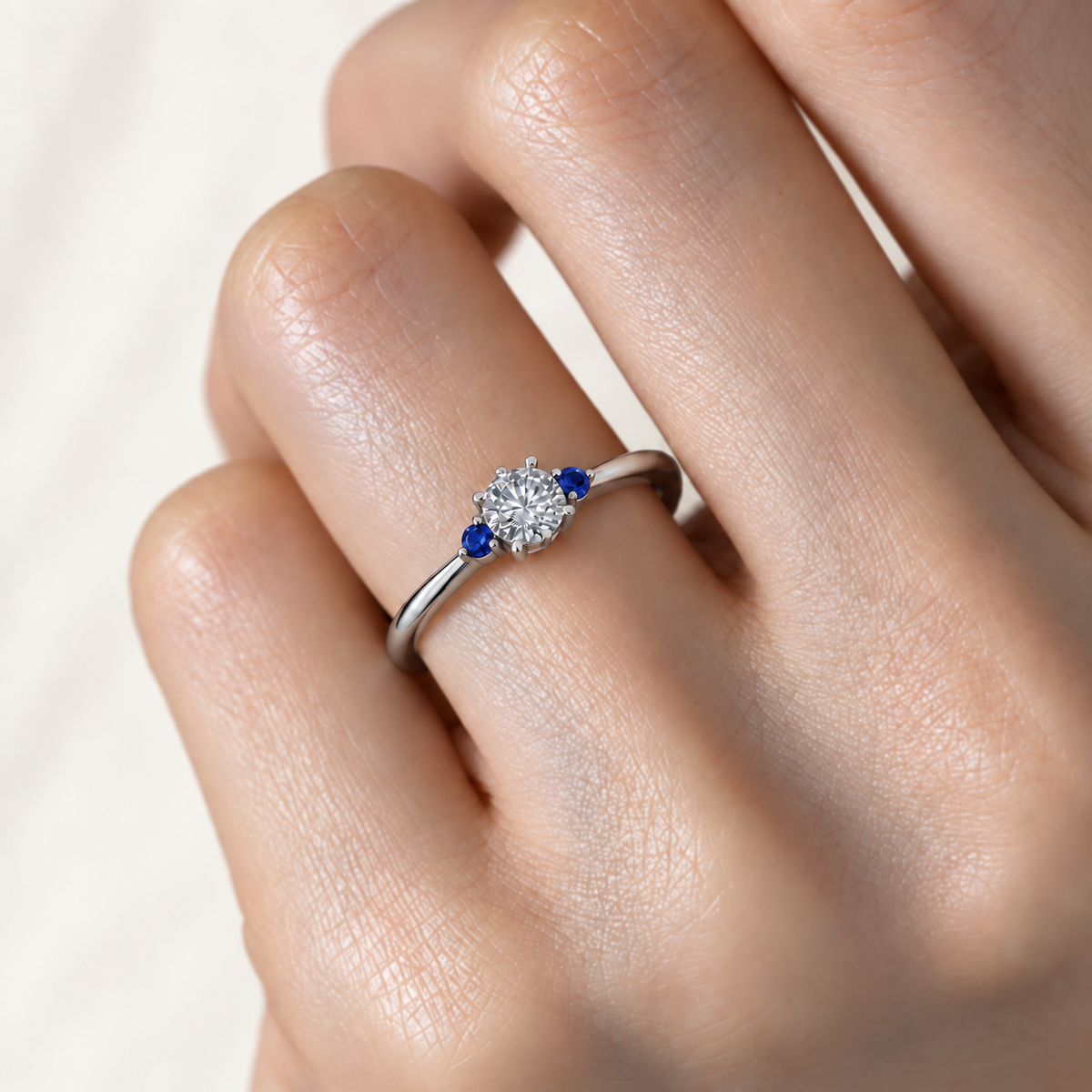 誕生石（サファイア）婚約指輪